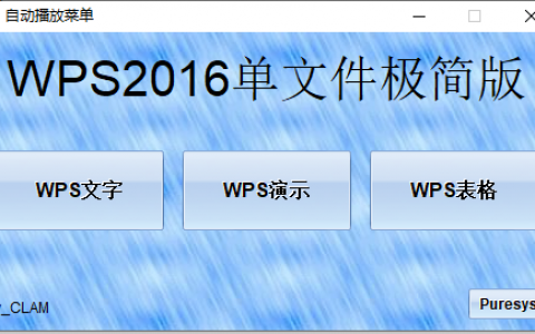 WPS Office 2016 单文件极简版2020.11.1 by CLAM免费下载