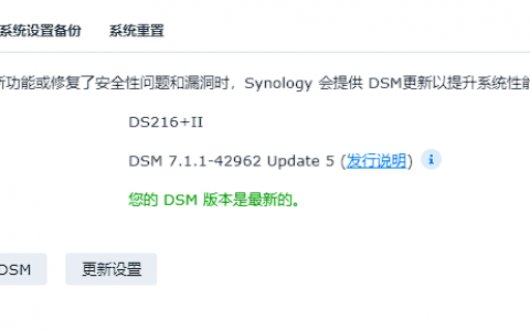 群晖DSM 7.1.1-42962 Update 5正式发布[2023/04/12]