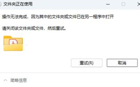 Windows 11删除文件夹时提示：文件夹正在使用，操作无法完成解决方法